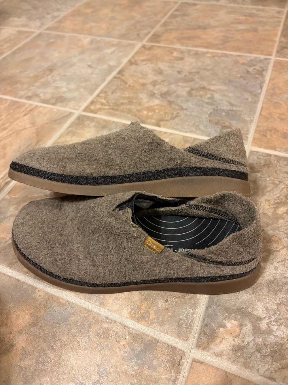 Chaco Men’s Brown Wool-Textured Slip-On Loafers